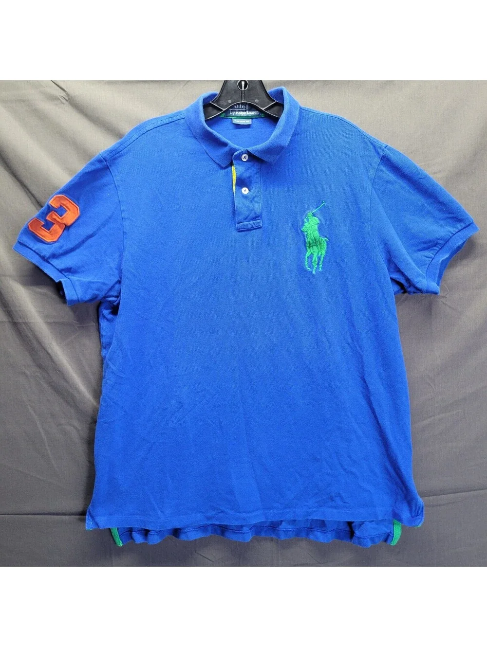 VTG Polo Ralph Lauren - Custom Fit Mesh Shirt for Men BIG PONY - royal blue XL